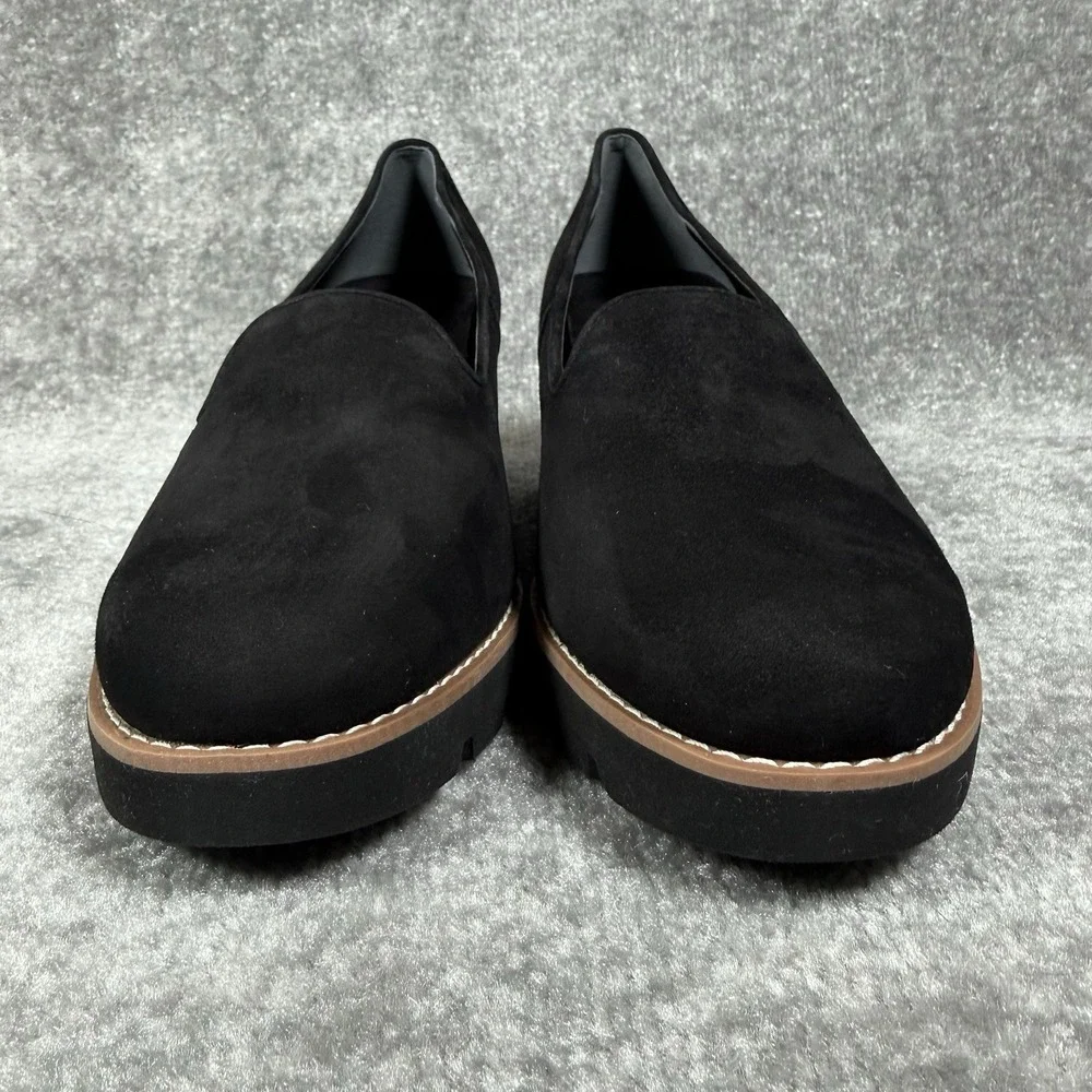 Vionic Willa Wedge‎ Shoes Women's 11 Black Slip On Suede Water Repellent